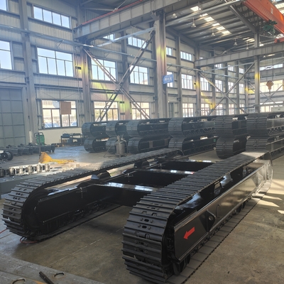 Chassis de voie en caoutchouc de 35 T avec moteur de traction finale et train en acier